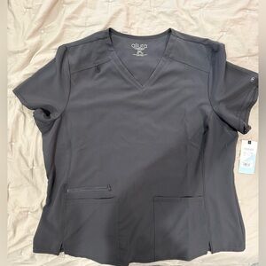 Women's Gray V-Neck Scrub Top